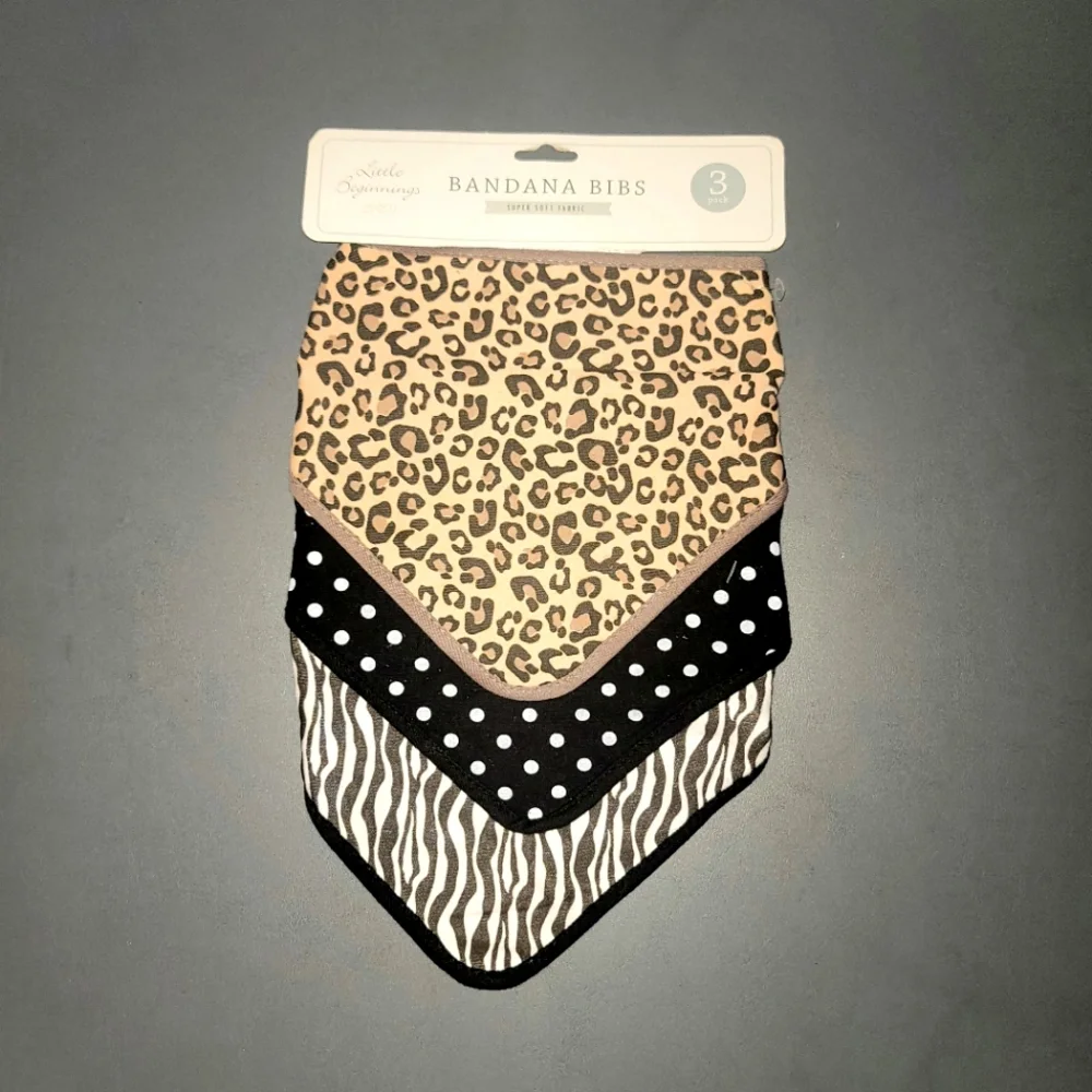 Bandana Bibs (OS) Set of 3 [Animal Prints]